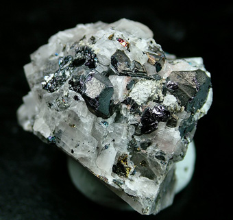 Bornite on Calcite - Kamoya, Kambove District, Katanga Copper Crescent, Katanga (Shaba), Democratic Republic of Congo (Zare)