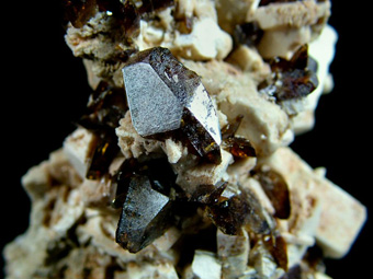 Titanite on Feldspar - Imilchil, Er Rachidia Province, Mekns-Tafilalet Region, Morocco