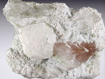 Beryl var. Morganite, Pollucite - Paprok, Nuristan Province, Afghanistan
