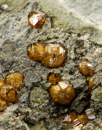 Andradite var. Topazolite - Coatsgate Quarry, Moffat, Dumfries-shire, Scotland, UK