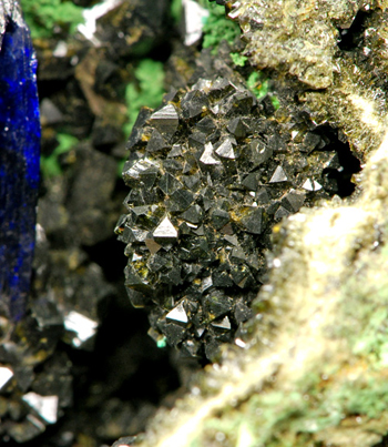 Olivenite & Azzurrite - Tsumeb Mine, Otjikoto Region, Namibia