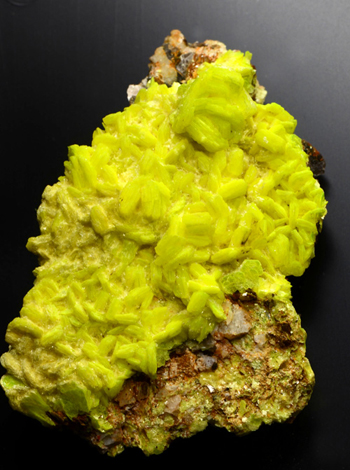 Autunite - Margnac II Mine, Compreignac, Haute-Vienne, Limousin, France