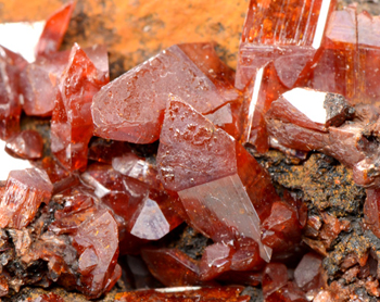 Crocoite - Kosminsky Mine, Dundas mineral field, Zeehan District, Tasmania, Australia