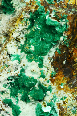 Chalcophyllite - Salsigne mine, Mas-Cabards, Carcassonne, Aude, Languedoc-Roussillon, France