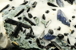 Neptunite and Benitoite - California State Gem Mine, San Benito County, California, United States of America