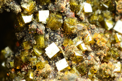 FERR1585 - Pharmacosiderite - Perda Niedda Mine, Domusnovas, Carbonia-Iglesias Province, Sardinia, Italy