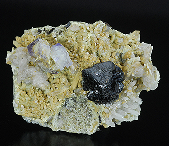 Sphalerite, quartz and fluorite - Sovietskii mines - Dal'negorsk -Primorskiy Kray - Far-Eastern Region - Russia