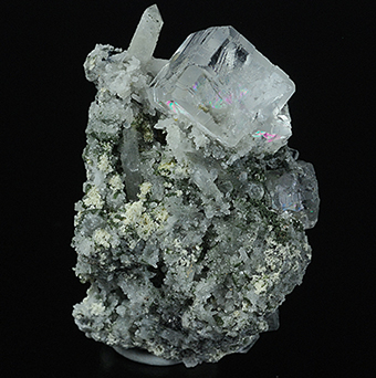 Fluorite and  prase quartz  - Sovietskii mines - Dal'negorsk -Primorskiy Kray - Far-Eastern Region - Russia