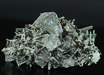 Fluorite, prase quartz, sphalerite and chalcopyrite - Sovietskii mines - Dal'negorsk -Primorskiy Kray - Far-Eastern Region - Russia