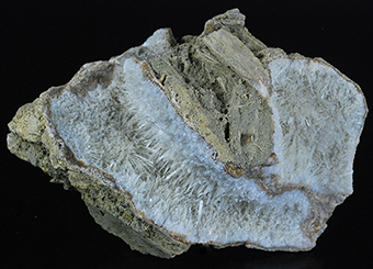 Natrolite on petrified wood - Sipi caves - Mount Elgon - Manafwa distr. - Uganda