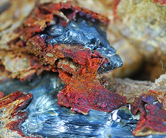 Ottensite over stibnite- Pereta mine - Pereta - Scansano - Grosseto prov. - Tuscany - Italy