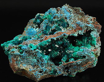 Dioptase and shattuckite - Tantara mine - Shinkolobwe - Kambove Distr. - Katanga - Zaire