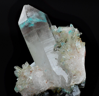 Ajoite on quartz - Messina mine - Messina distr. - Limpopo prov. - South Africa