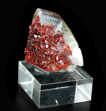 Realgar over calcite - Shimen Co. - Changde pref. - Hunan prov.-  China