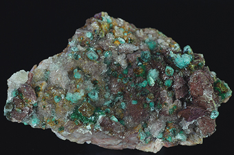 Devilline, malachite and gypsum -Bou Bekker - Touissit - Touissit distr. - Oujda-Angad prov. - Oriental reg. - Morocco