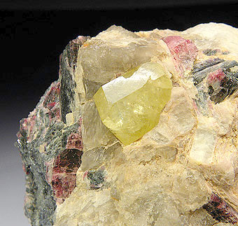Rhodizite (gemmy)  with Rubellite - Tetezantsio - Madagascar