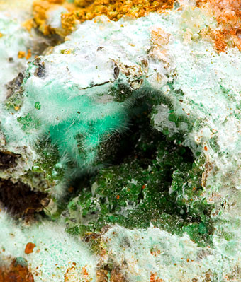 Mixite - Hilarion Mine, Hilarion area, Kamariza Mines, Agios Konstantinos, Lavrion District Mines, Lavrion District , Attik Prefecture, Greece