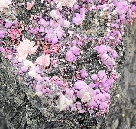 Sainfeldite and Picropharmacolite - Bou Azzer Mine, Ouisselsate Cadat, Amerzgane Cercle, Ouarzazate Province, Dra-Tafilalet Region, Morocco
