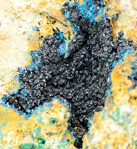 Clinoclase with Cornwallite - Majuba Hill Mine (Mylar Mine), Antelope District, Pershing Co., Nevada, USA
