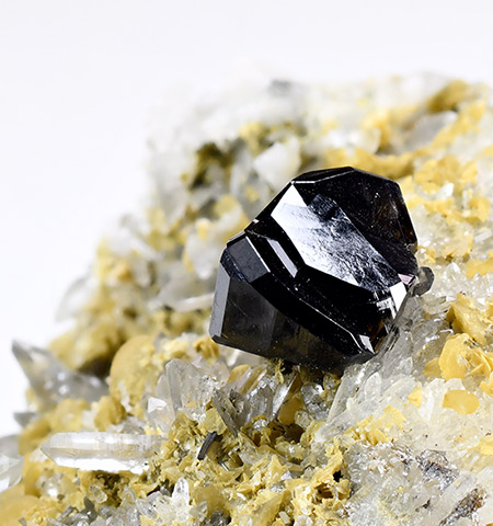 Cassiterite on Quartz - Viloco Mine (Araca Mine), Loayza Province, La Paz Department, Bolivia