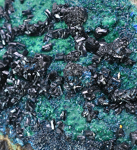 Clinoclase with Cornubite - Majuba Hill Mine (Mylar Mine), Antelope District, Pershing Co., Nevada, USA