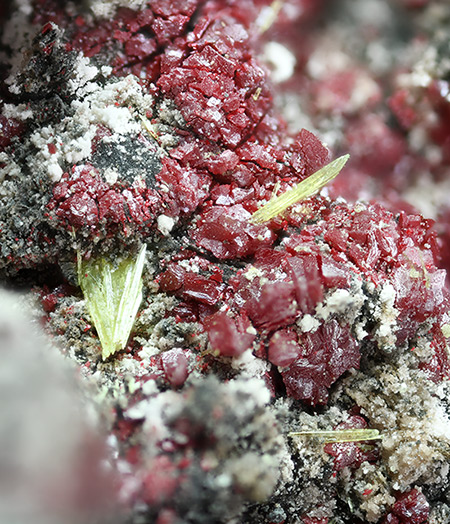 Carpathite on Cinnabar -  Tamvatnei Hg deposit, Tamvatnei massif, Anadyrsky District, Chukotka Autonomous Okrug, Russia