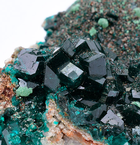 Dioptase with Malachite - Tsumeb Mine, Tsumeb, Oshikoto Region, Namibia