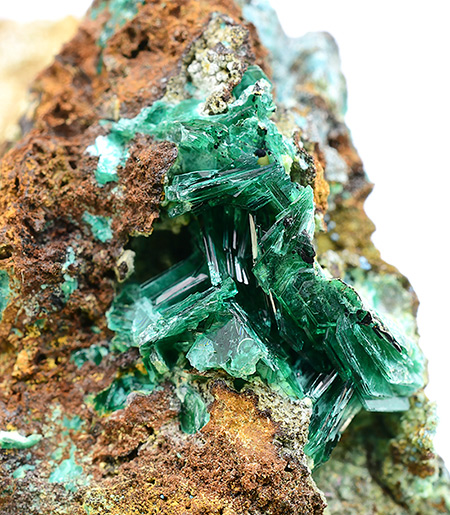 Chalcophyllite - Salsigne mine, Mas-Cabards, Carcassonne, Aude, Languedoc-Roussillon, France