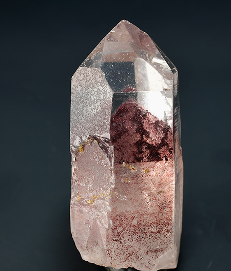 Quartz (phantom) with Hematite - Karur District, Tamil Nadu, India