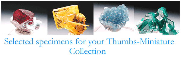 Selected specimens for your Thumb-Miniature Mineral Collection